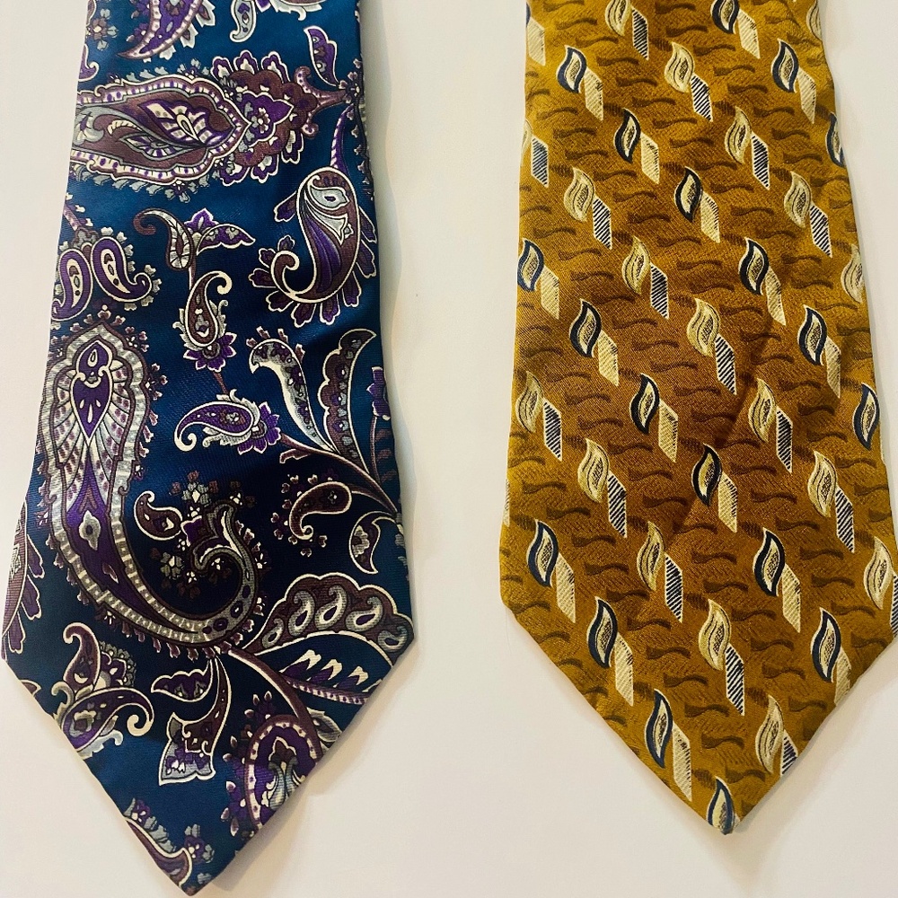 Two Halston 100% Silk Ties